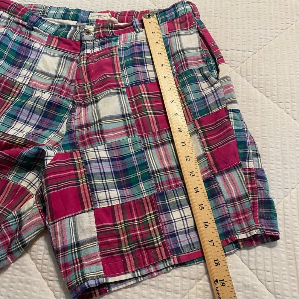 J. Crew Vintage Madras Patchwork Plaid Cotton Preppy Nautical Men’s Shorts 34